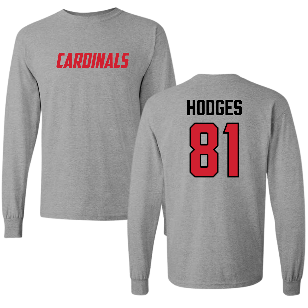 Wheeling University Football Sport Gray Long Sleeve - #81 Amari Hodges
