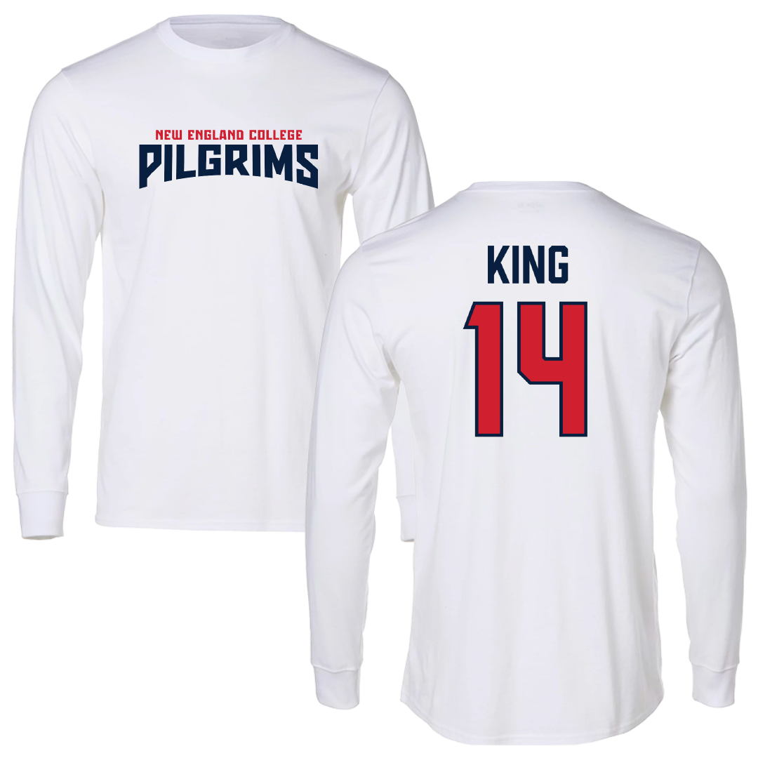 New England College Soccer White Classic Long Sleeve - #14 Aubrey King