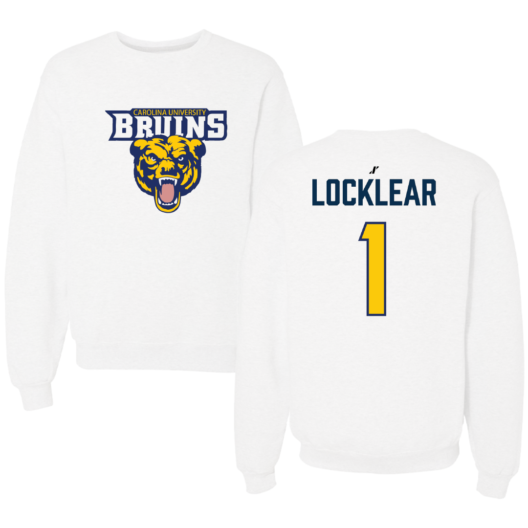 Carolina University Soccer (W) White Crewneck - #1 Alona Locklear