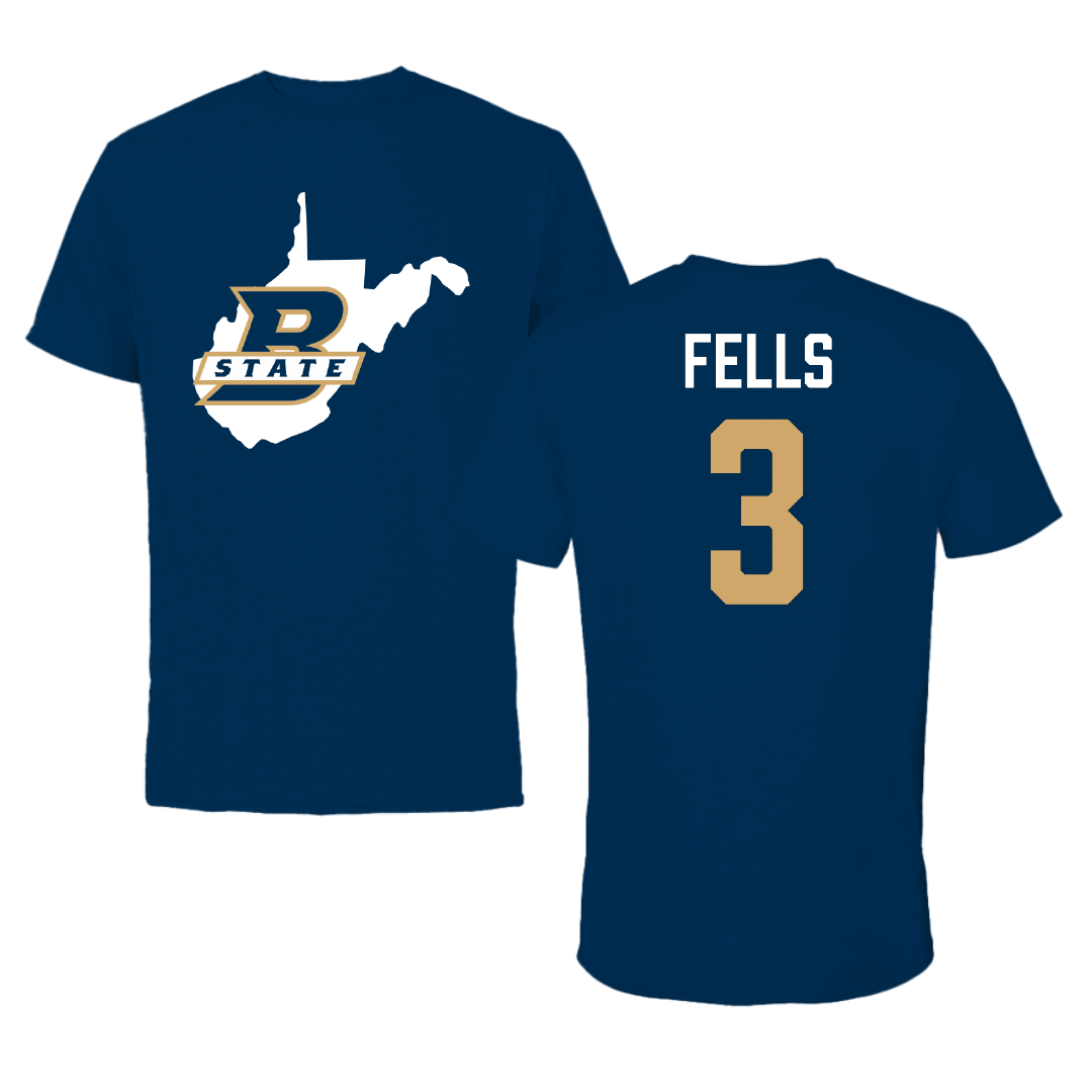 Bluefield State University Softball Navy State Performance Tee - #3 Taylor Fells
