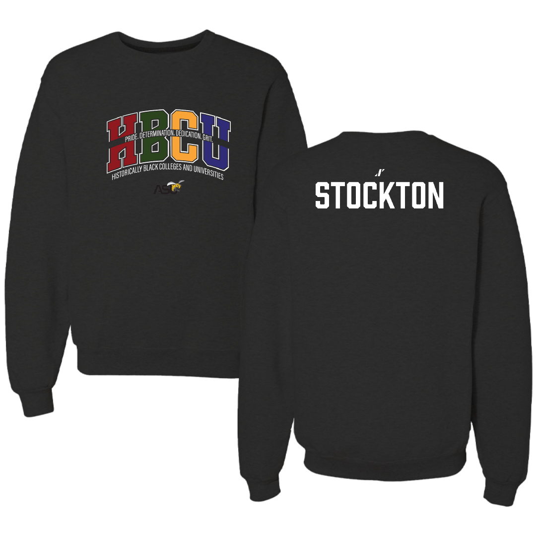 Alabama State University TF and XC Black HBCU Crewneck - Seth Stockton