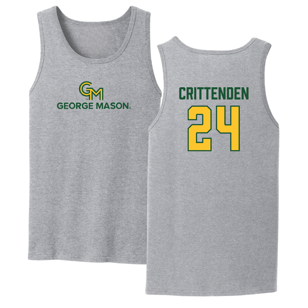 George Mason University Soccer Sport Gray Tank Top - #24 Davis Crittenden