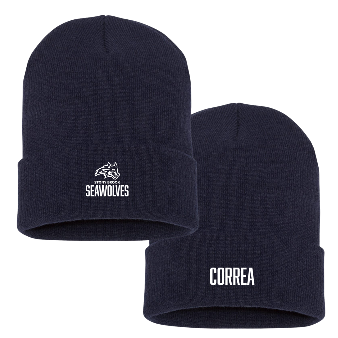Stony Brook University Lacrosse (M) Navy Beanie - #19 Gary Correa