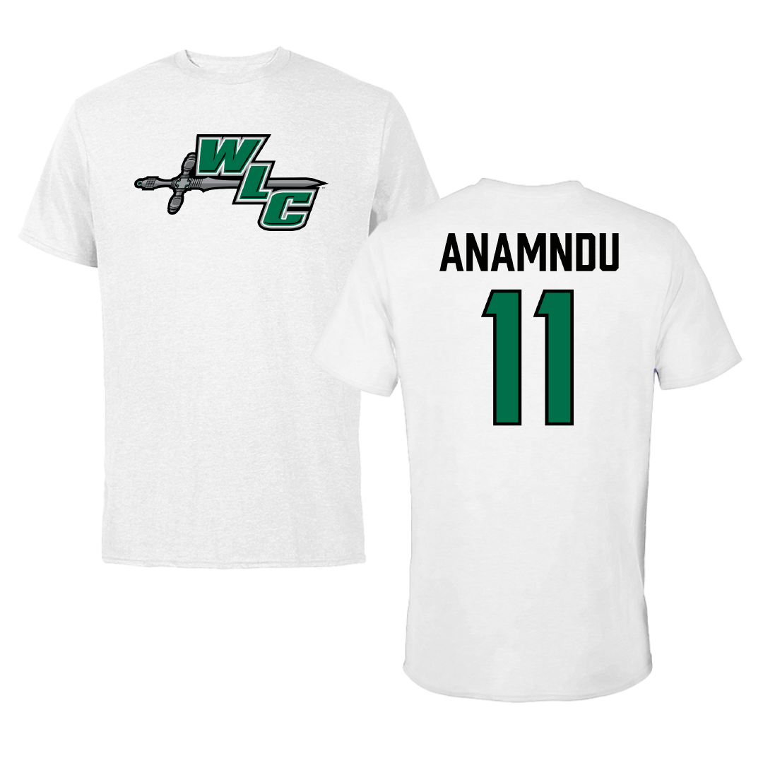 Wisconsin Lutheran College Basketball White Performance Tee - #11 Lucas Anamndu