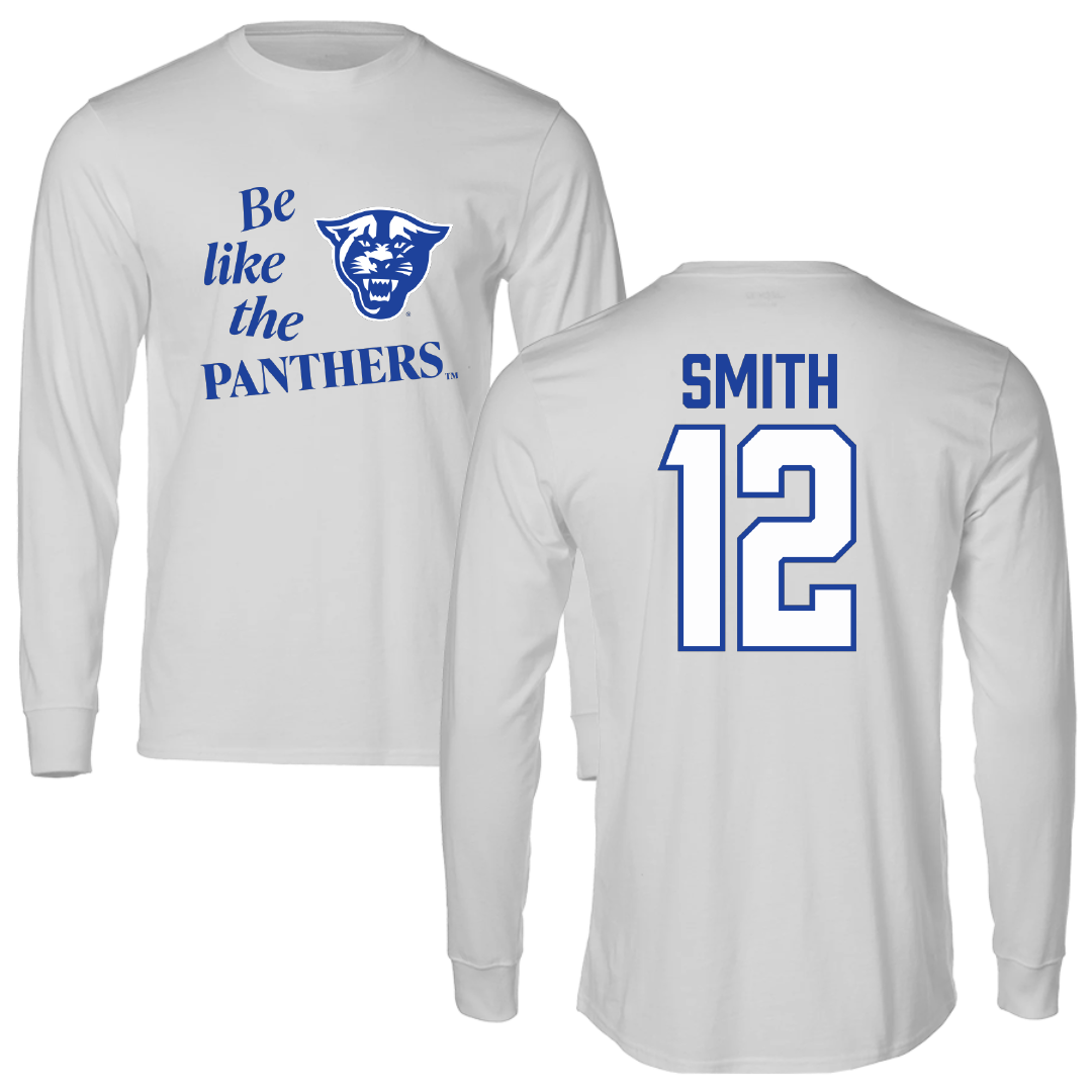 Georgia State University Baseball Light Gray Be Like Us Performance Long Sleeve - #12 JD Smith