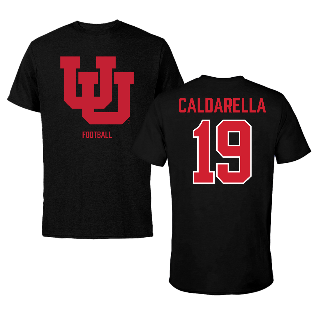 University of Utah Football Black Performance Tee - #19 Luca Caldarella