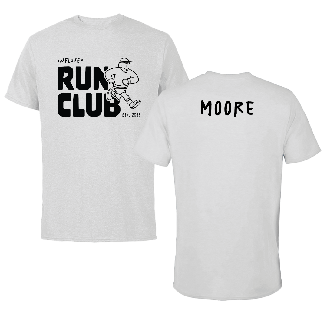 TF and XC Light Gray Influxer Run Club Performance Tee - Zach Moore