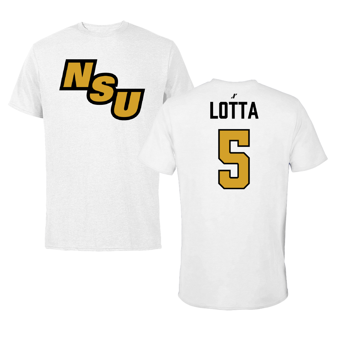 Nevada State University Flag Football (W) White Performance Tee - #5 Larissa Lotta