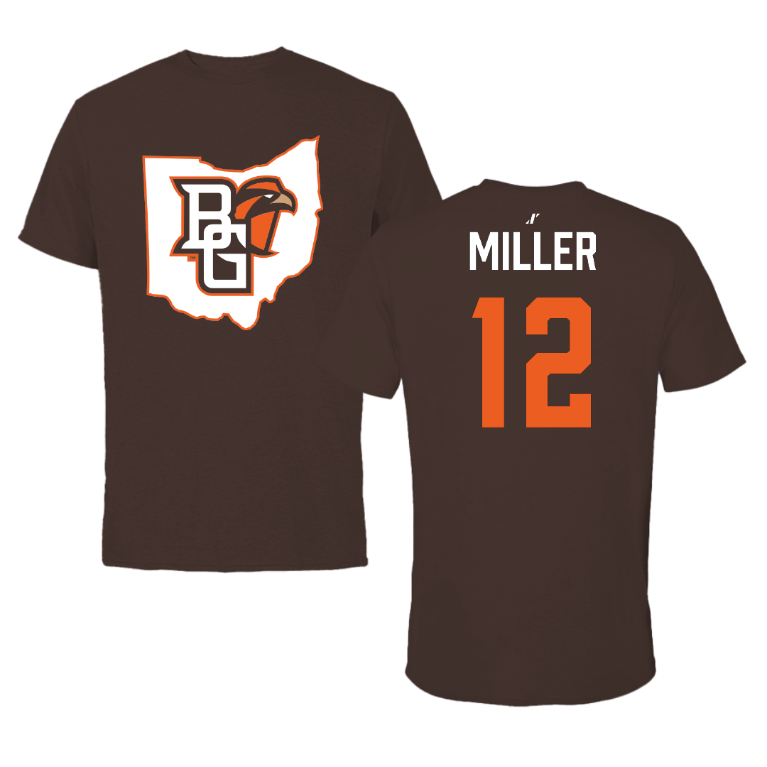 Bowling Green State University Basketball Brown State Tee - #12 Ky'Aira Miller