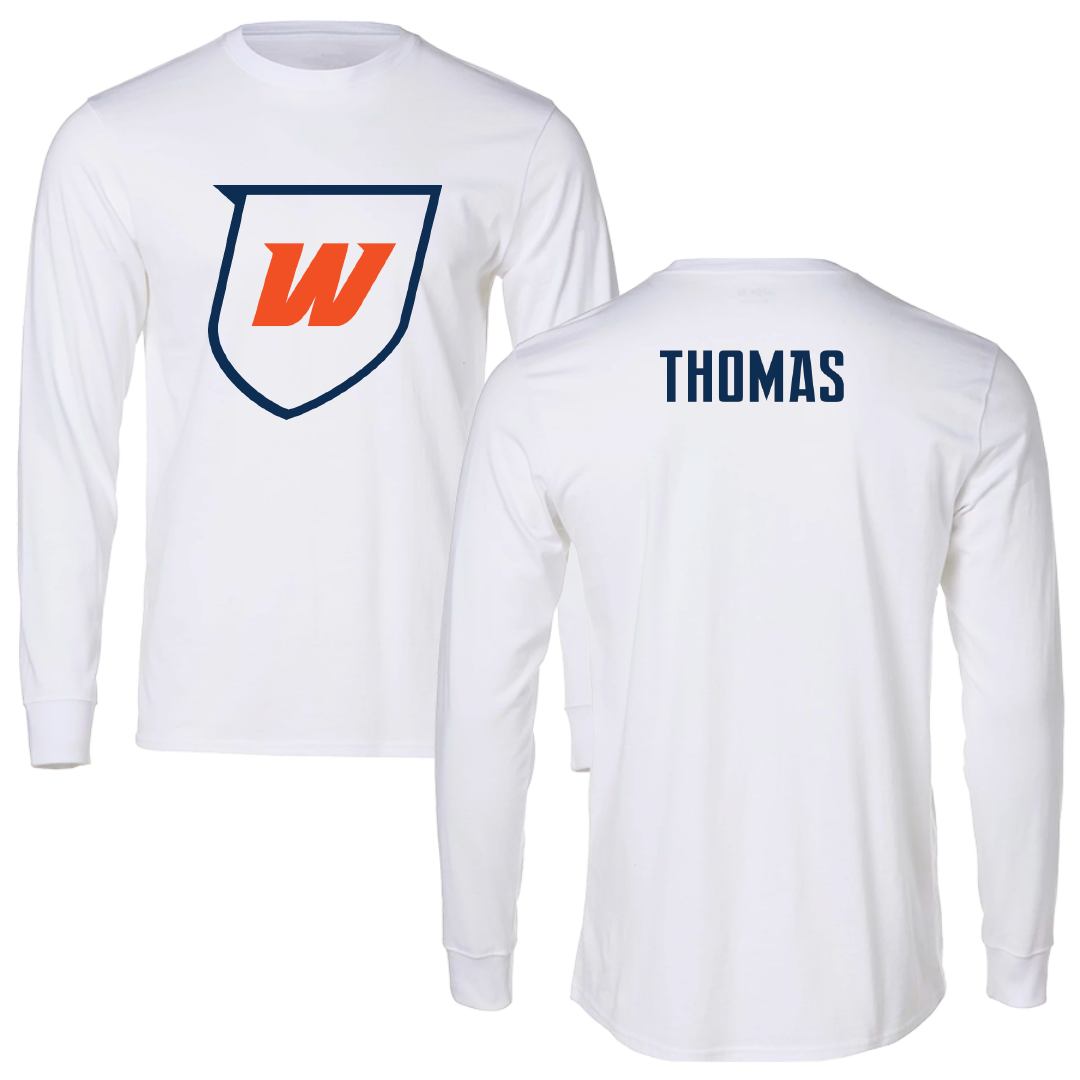 Western Connecticut State University Football White Performance Long Sleeve - William Thomas