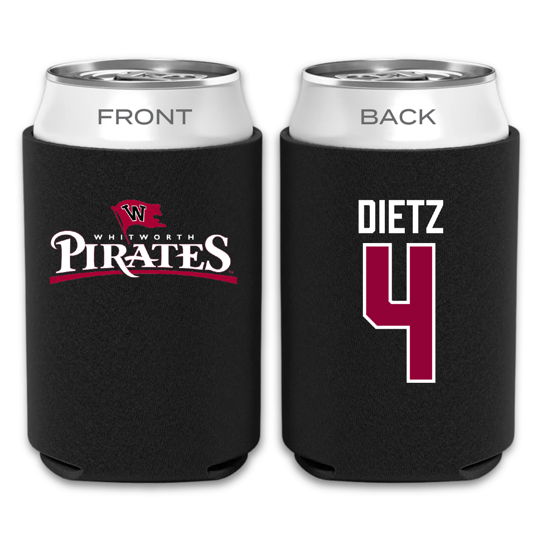 Whitworth University Football Black Can Cooler - #4 Deacon Dietz