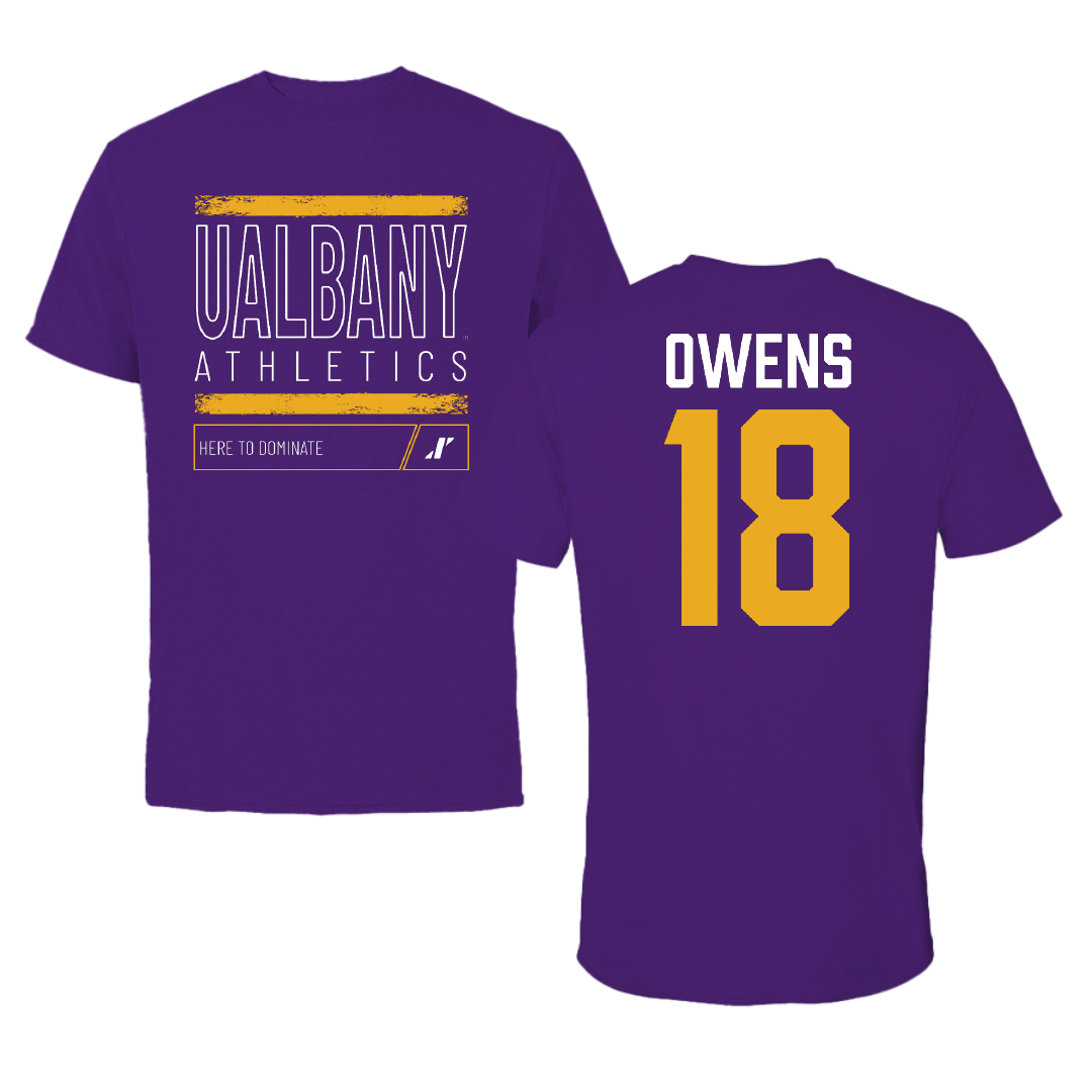 University at Albany Soccer Purple Dominate Tee - #18 Claire Owens