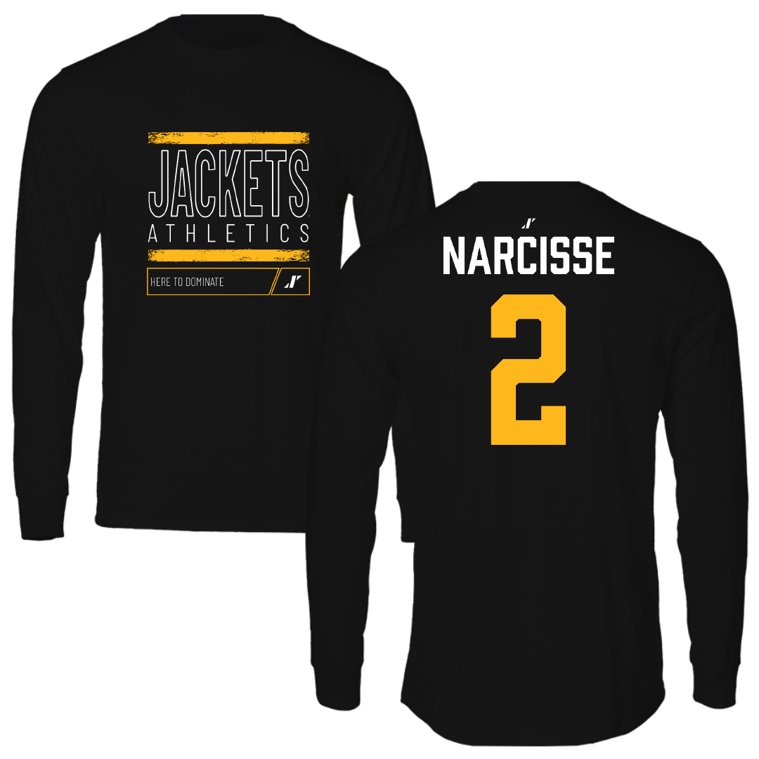 American International College Football Black Dominate Long Sleeve - #2 Jahsiah Narcisse