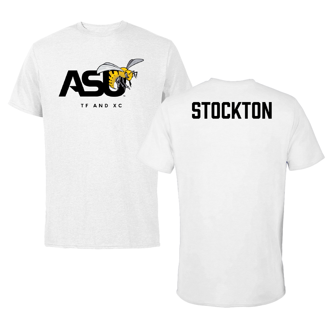 Alabama State University TF and XC White ASU Performance Tee - Seth Stockton