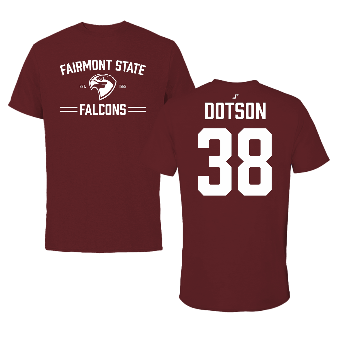 Fairmont State University Football Maroon General Performance Tee - #38 Noah Dotson