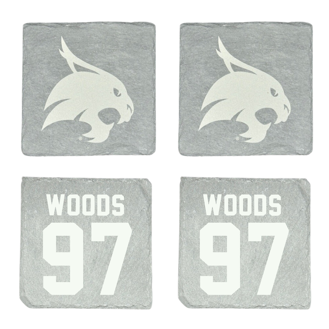 Texas State University Football Stone Coaster (4 Pack)  - #97 Devarrick Woods