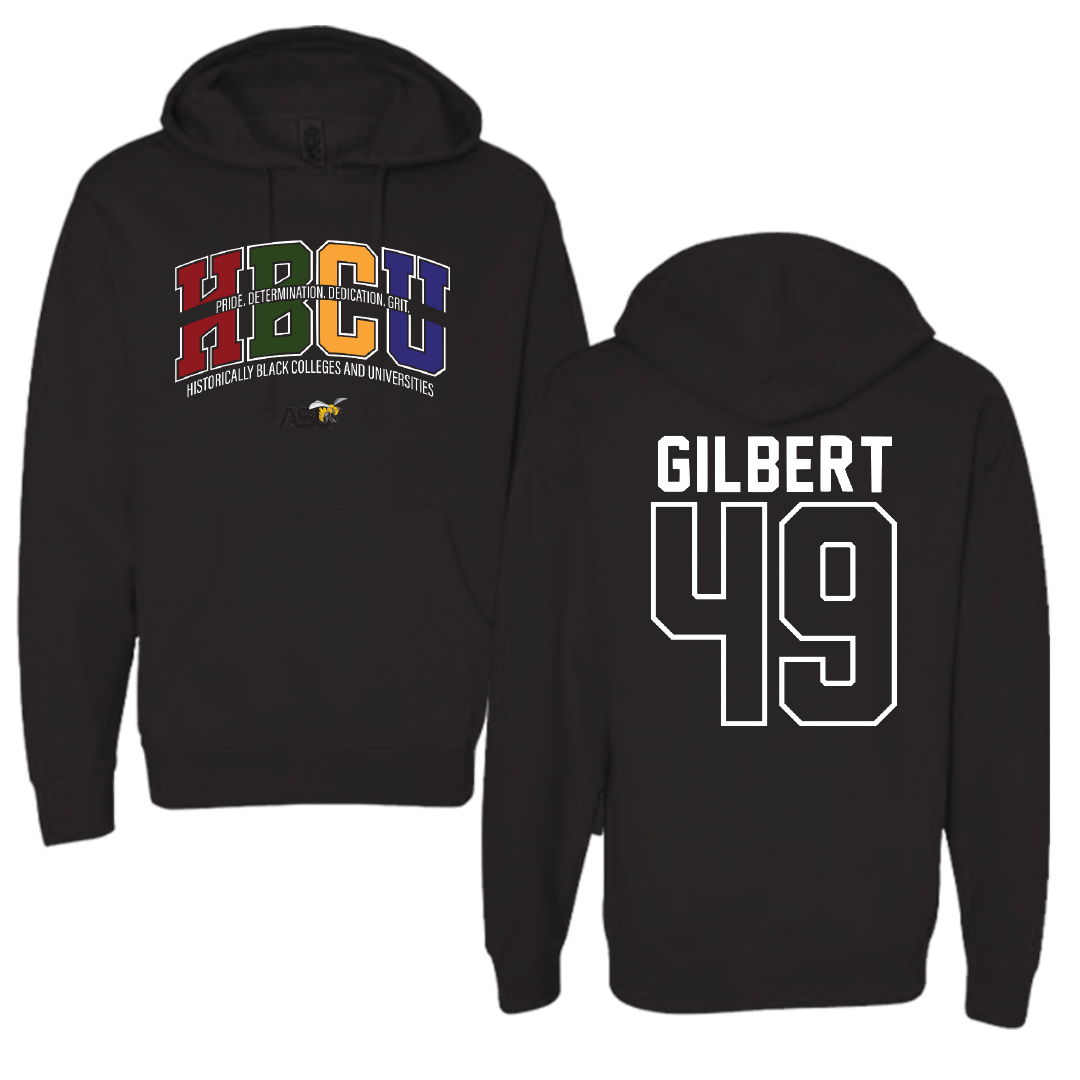 Alabama State University Baseball Black HBCU Hoodie - #49 Rocco Gilbert
