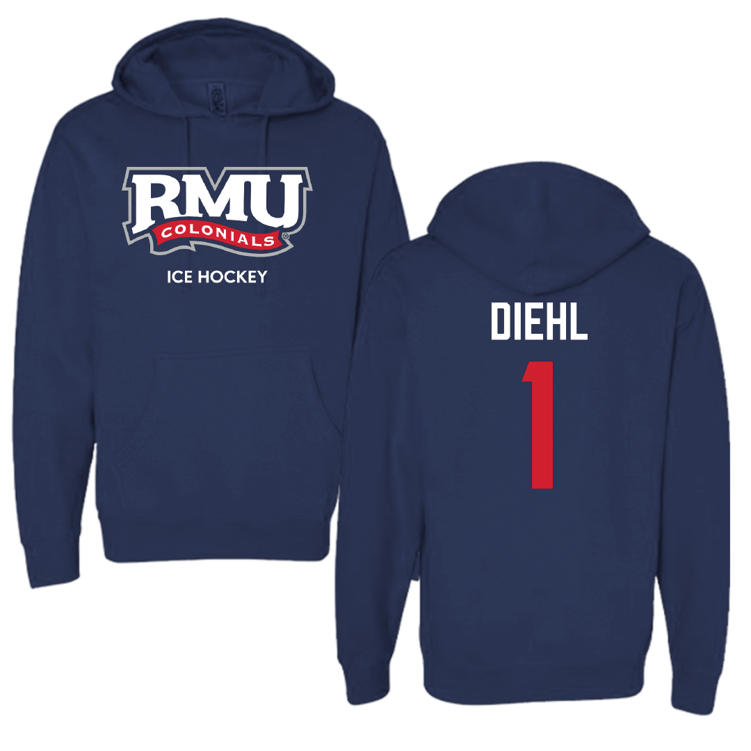 Robert Morris University Ice Hockey (W) Navy Hoodie - #1 Alyssa Diehl