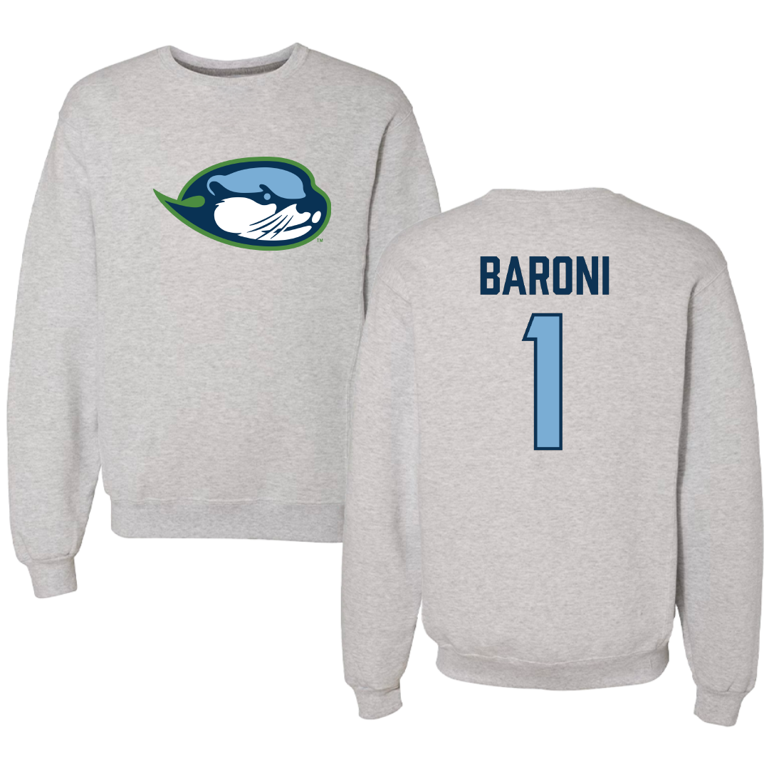 Cal State Monterey Bay Basketball Light Gray Crewneck - #1 Konner Baroni