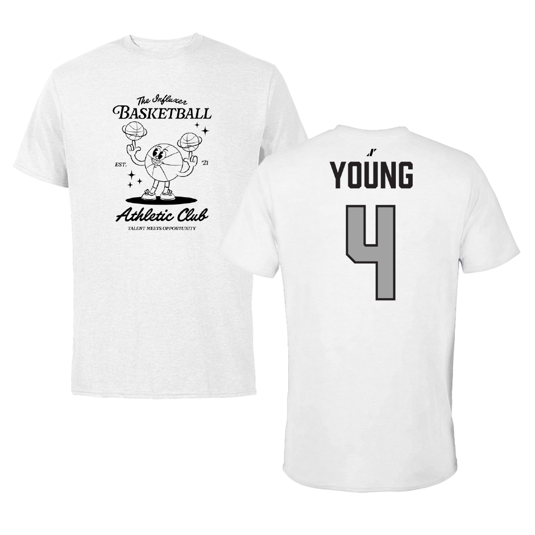 Basketball (M) White Influxer Athletic Club Tee - #4 Jaydon Young