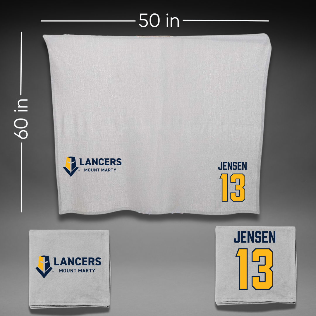 Mount Marty University Basketball Gray Blanket - #13 Jadyn Jensen