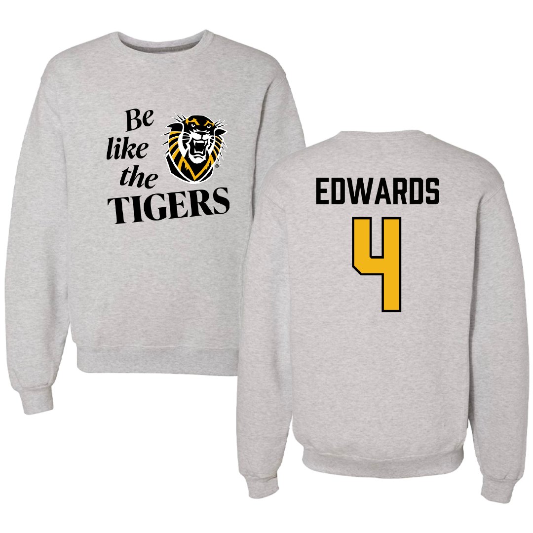 Fort Hays State University Soccer (W) Light Gray Be Like Us Crewneck - #4 Ella Edwards