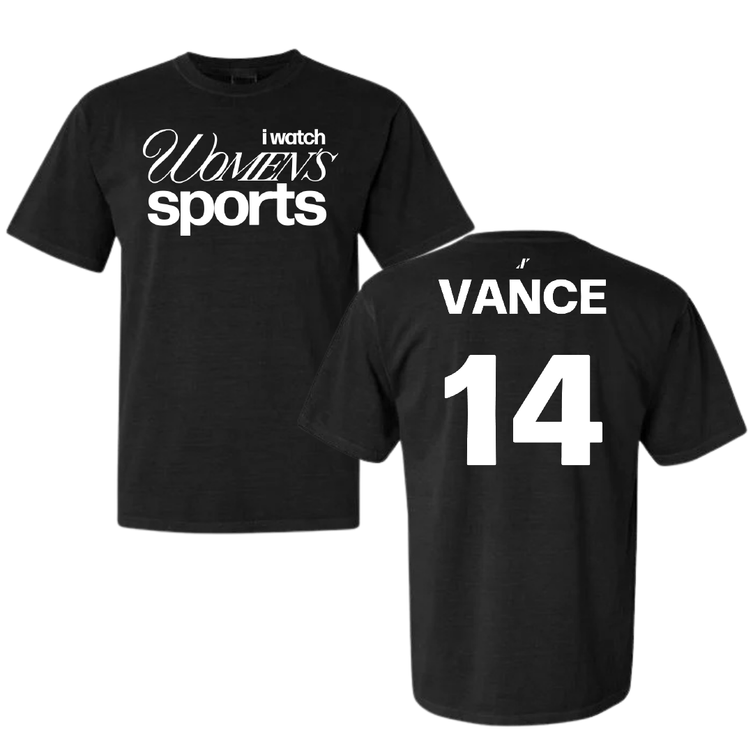 Soccer (W) Black WHM Comfort Colors Tee - #14 Taylor Vance