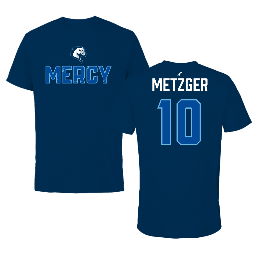 Mercy University Soccer (W) Navy General Performance Tee - #10 Hailey Metzger