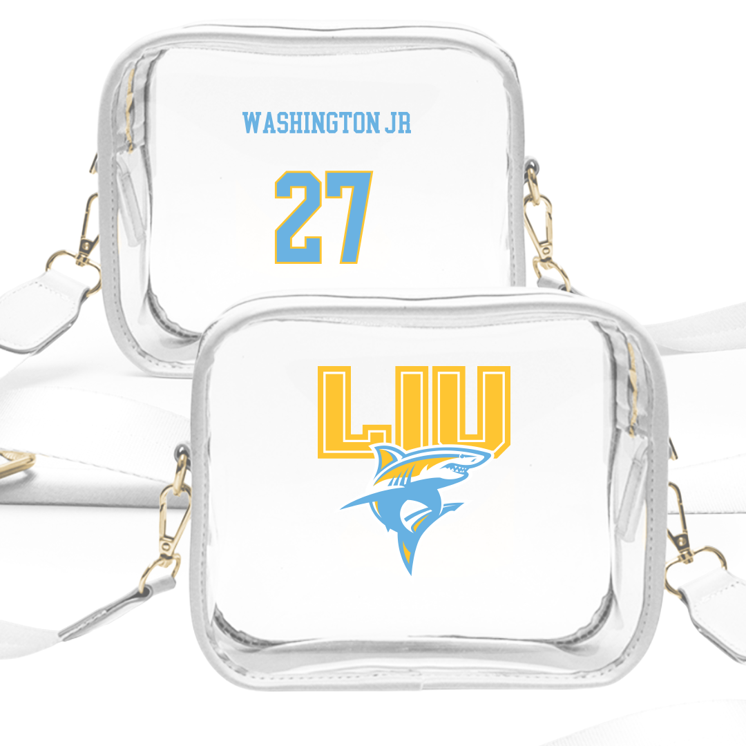 Long Island University Football White Clear Stadium Bag - #27 Marshall Washington Jr