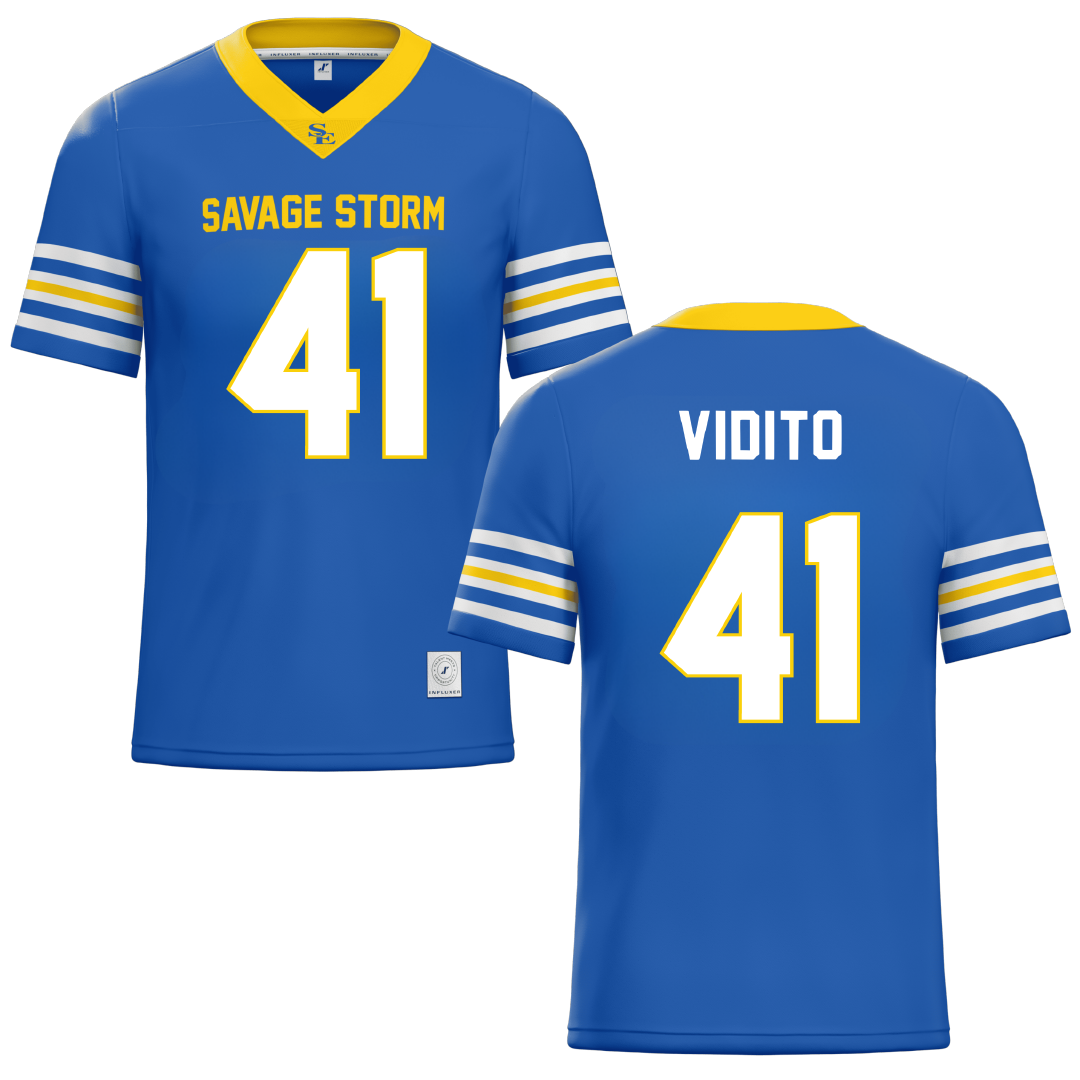 Southeastern Oklahoma State University Blue Football Jersey - #41 Kensington Vidito