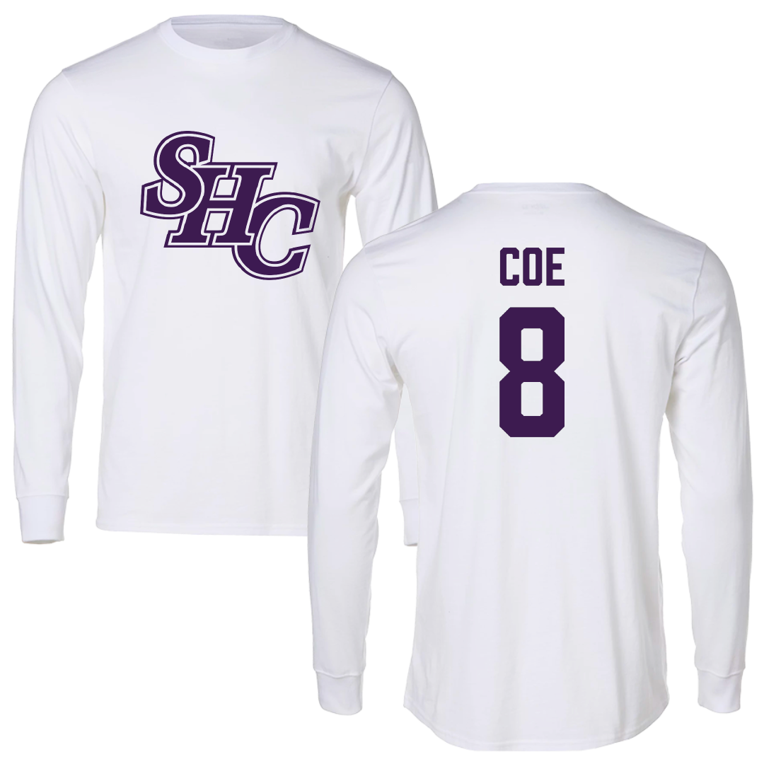 Spring Hill College Baseball White Long Sleeve - #8 Bryce Coe