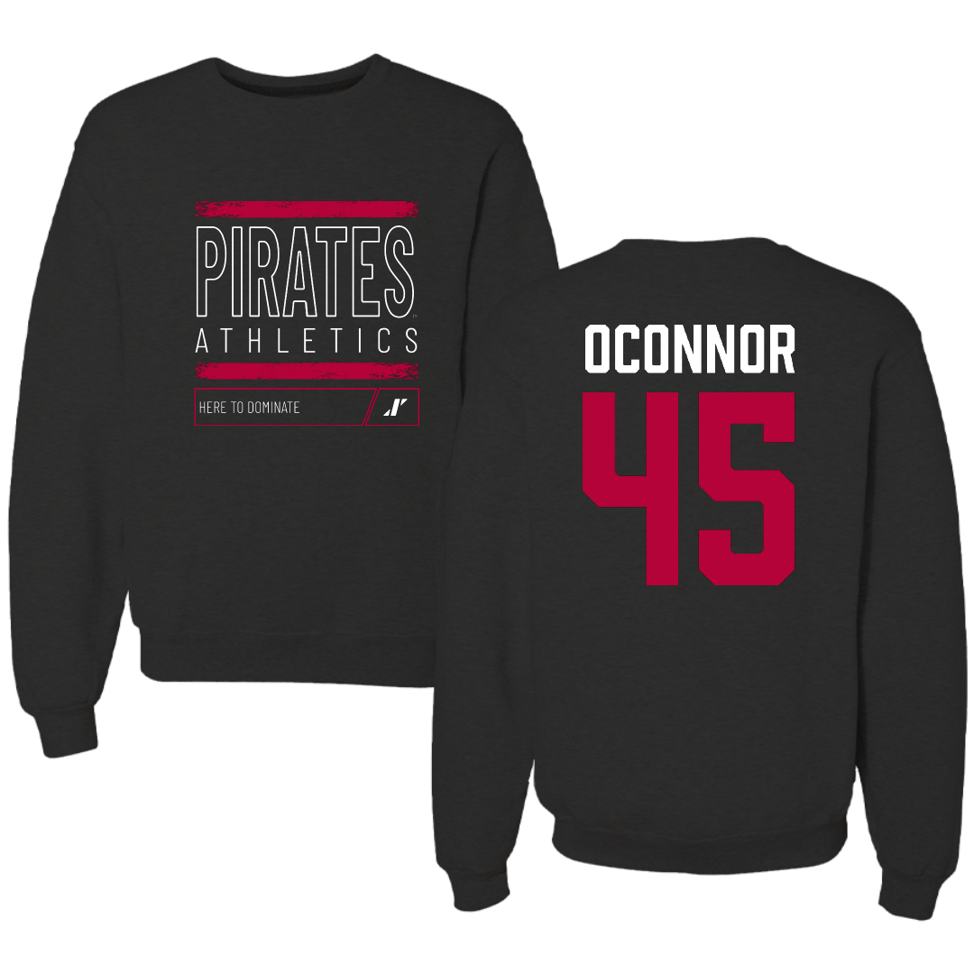 Whitworth University Baseball Black Dominate Crewneck - #45 Quentin Oconnor