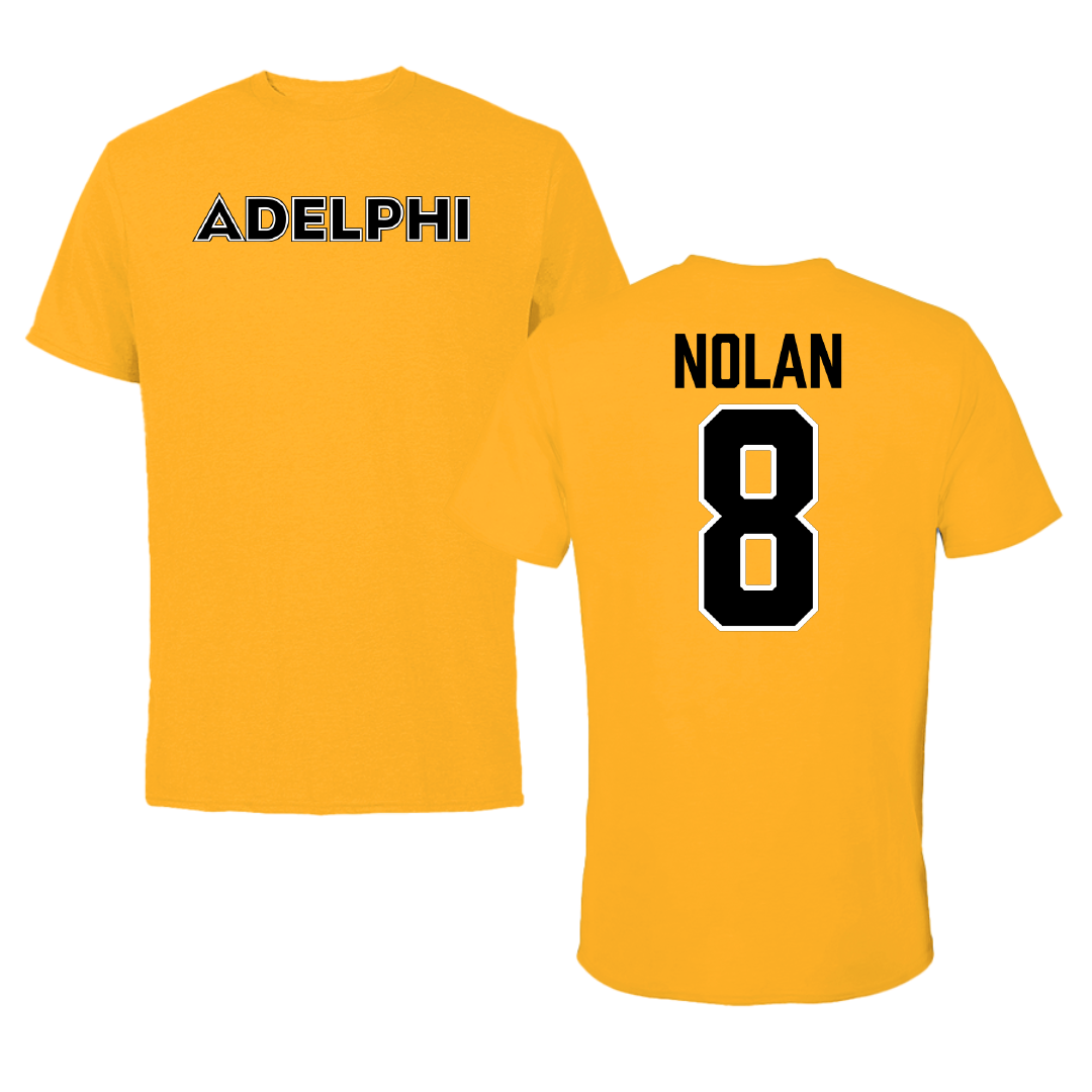 Adelphi University Soccer Gold Performance Tee - #8 Sam Nolan
