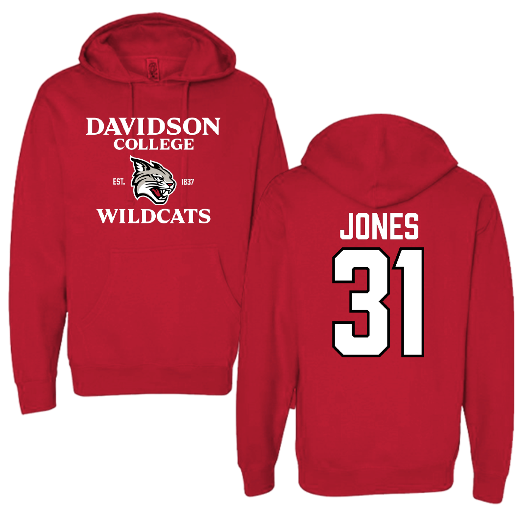 Davidson College Baseball Red General Hoodie - #31 Parker Jones