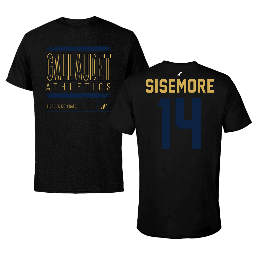 Gallaudet University Softball Black Dominate Tee - #14 Andi Sisemore