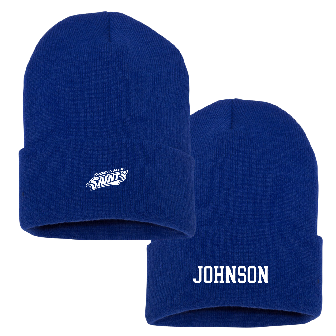 Thomas More University Football Blue Beanie - #1 Freddie Johnson