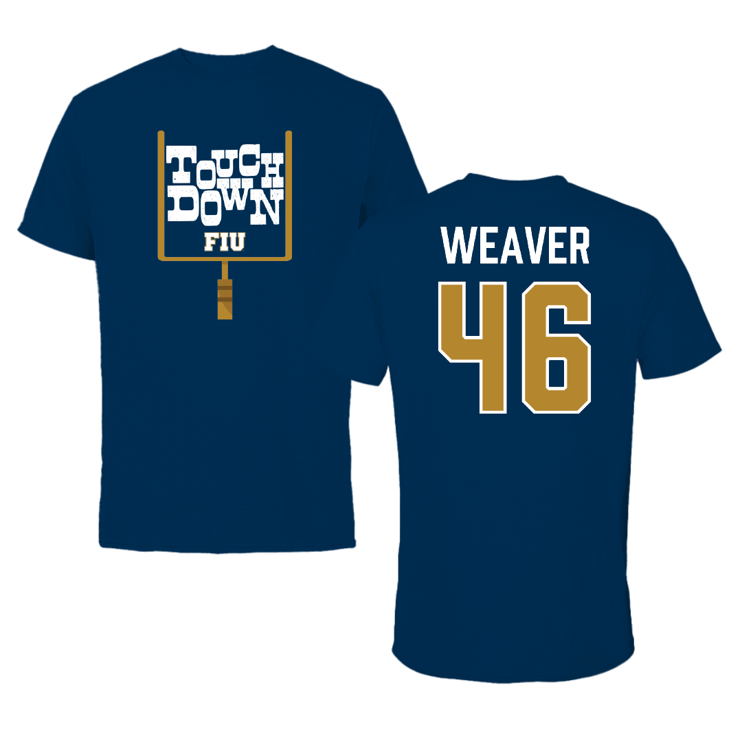 Florida International University Football Navy Touchdown Performance Tee - #46 Atavious Weaver