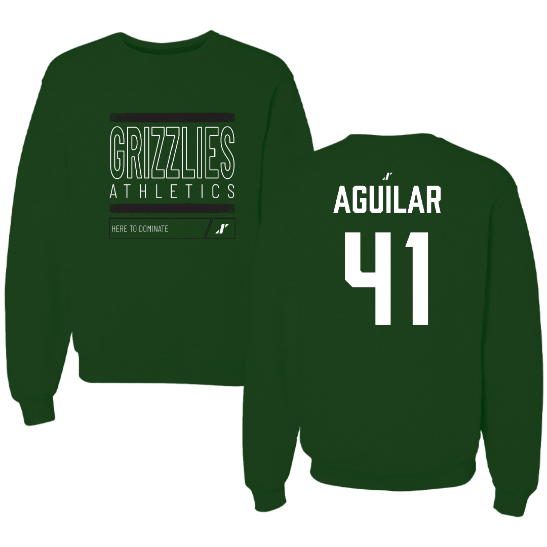 Adams State University Soccer (M) Forest Green Dominate Crewneck - #41 Dominic Aguilar
