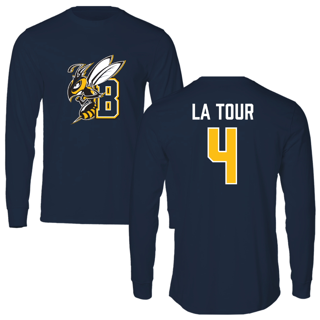 Montana State University Billings Basketball Navy Performance Long Sleeve - #4 Jonas La Tour