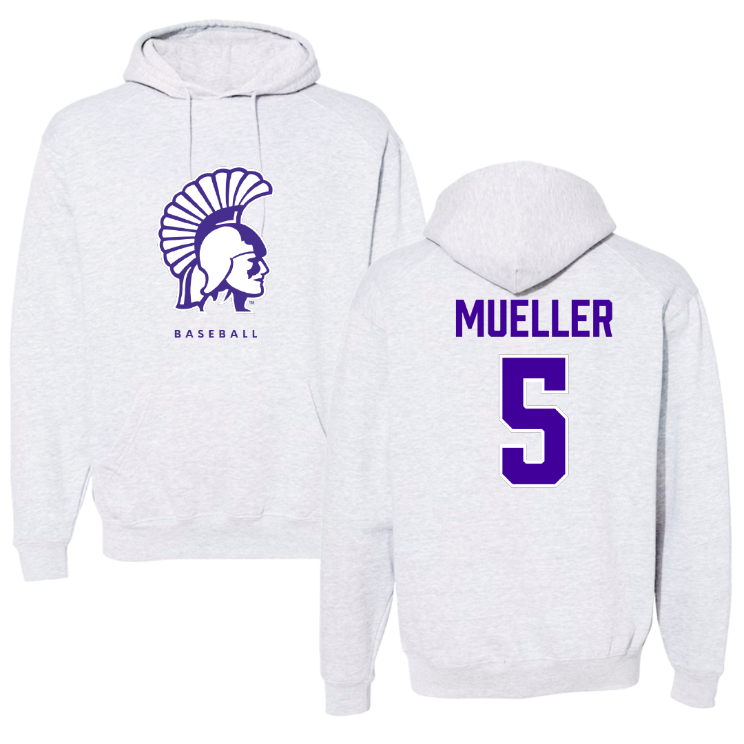 Winona State University Baseball Gray Hoodie - #5 Cayden Mueller