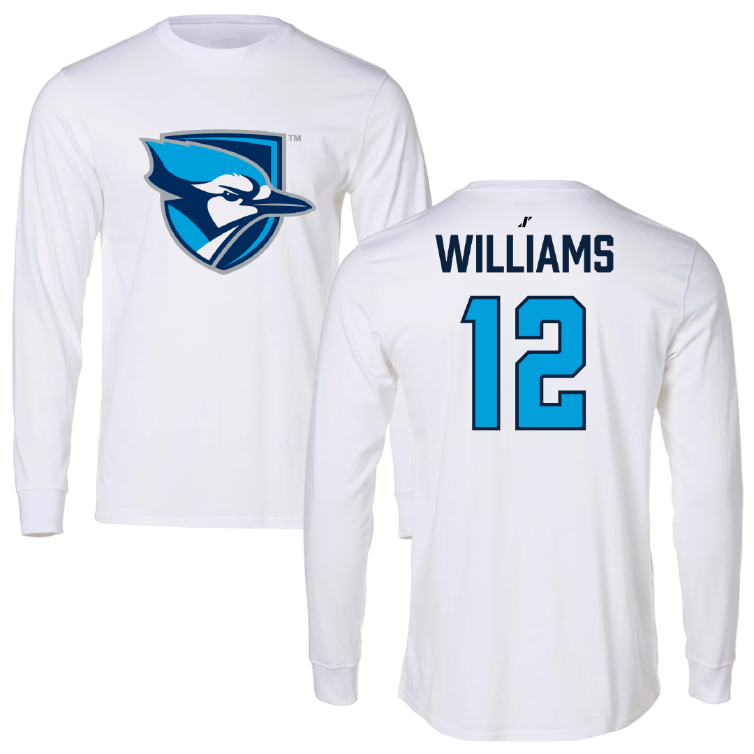 Elmhurst University Lacrosse (W) White Performance Long Sleeve - #12 Alannah Williams
