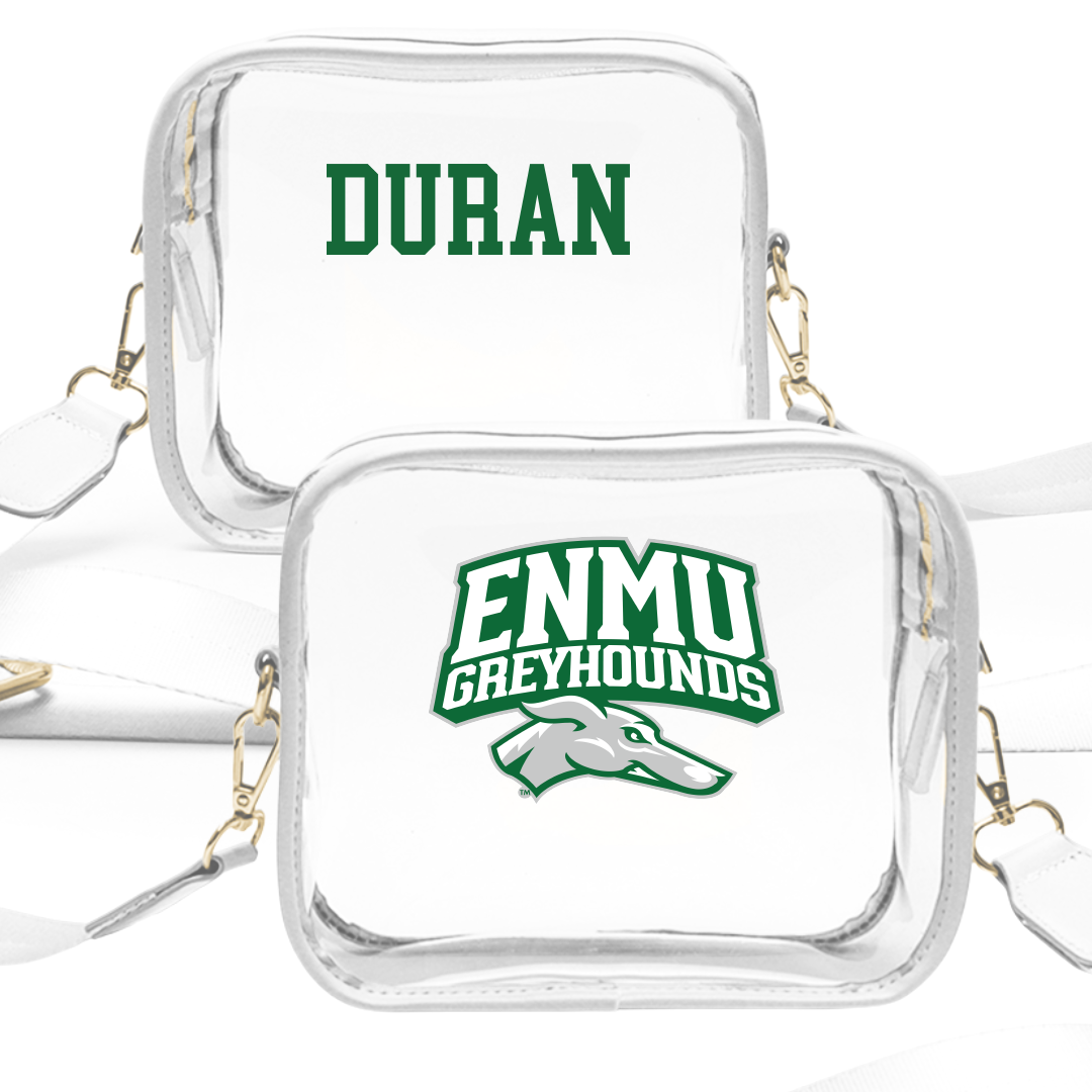 Eastern New Mexico University TF and XC White Clear Stadium Bag - Juan Duran