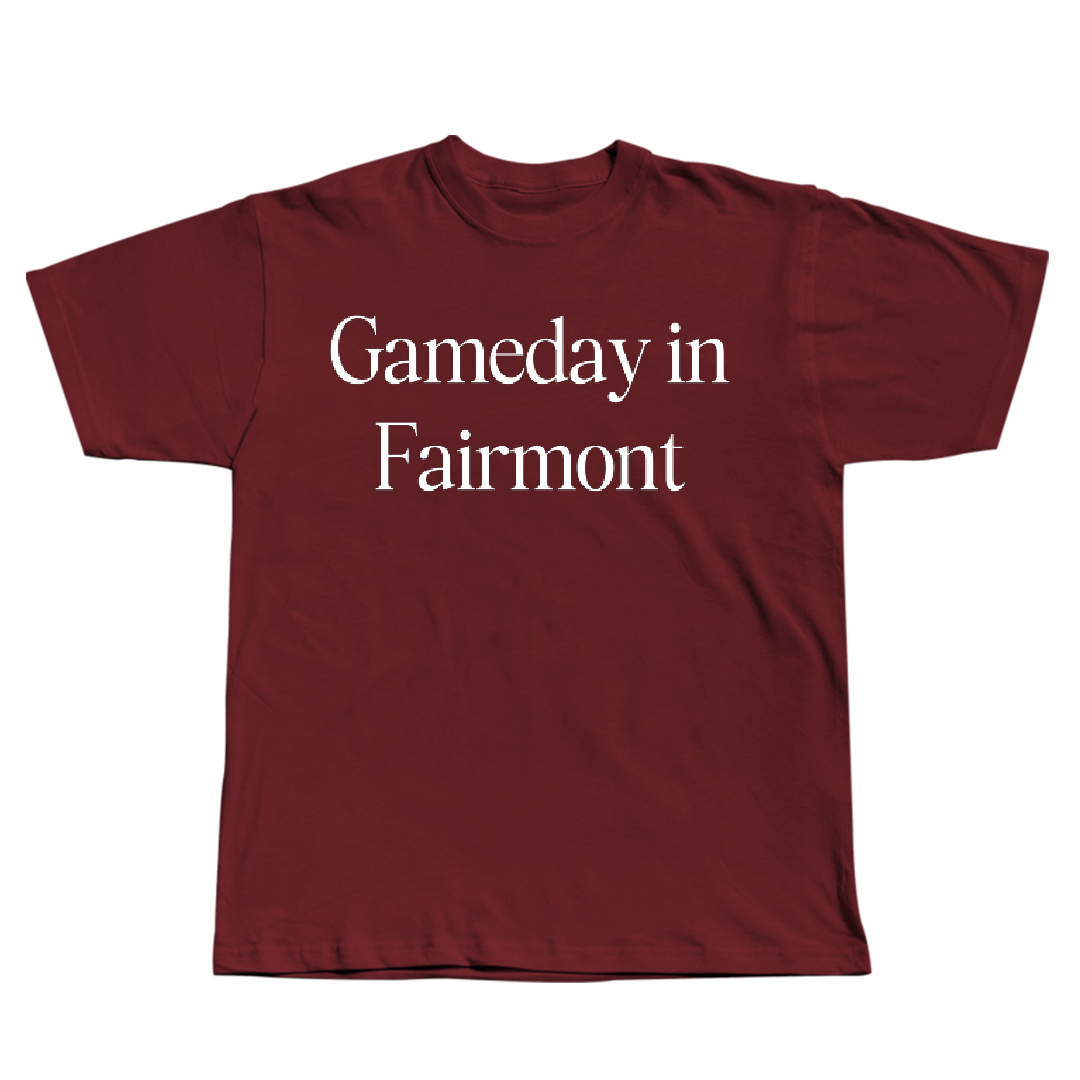 Fairmont State University Football Maroon Gameday Tee - #27 Caleb Vernon