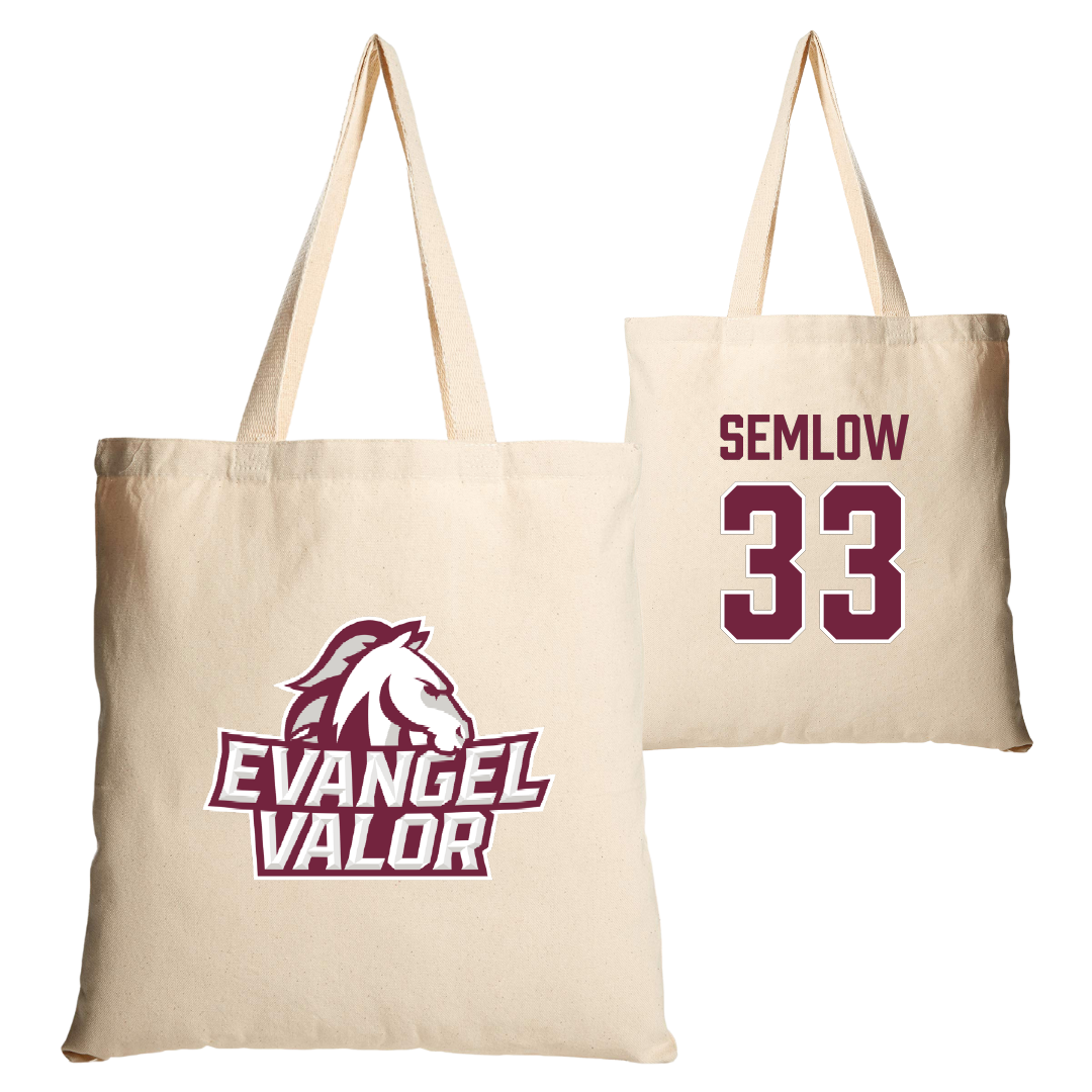Evangel University Soccer (W) Tan Canvas Tote Bag - #33 Mia Semlow