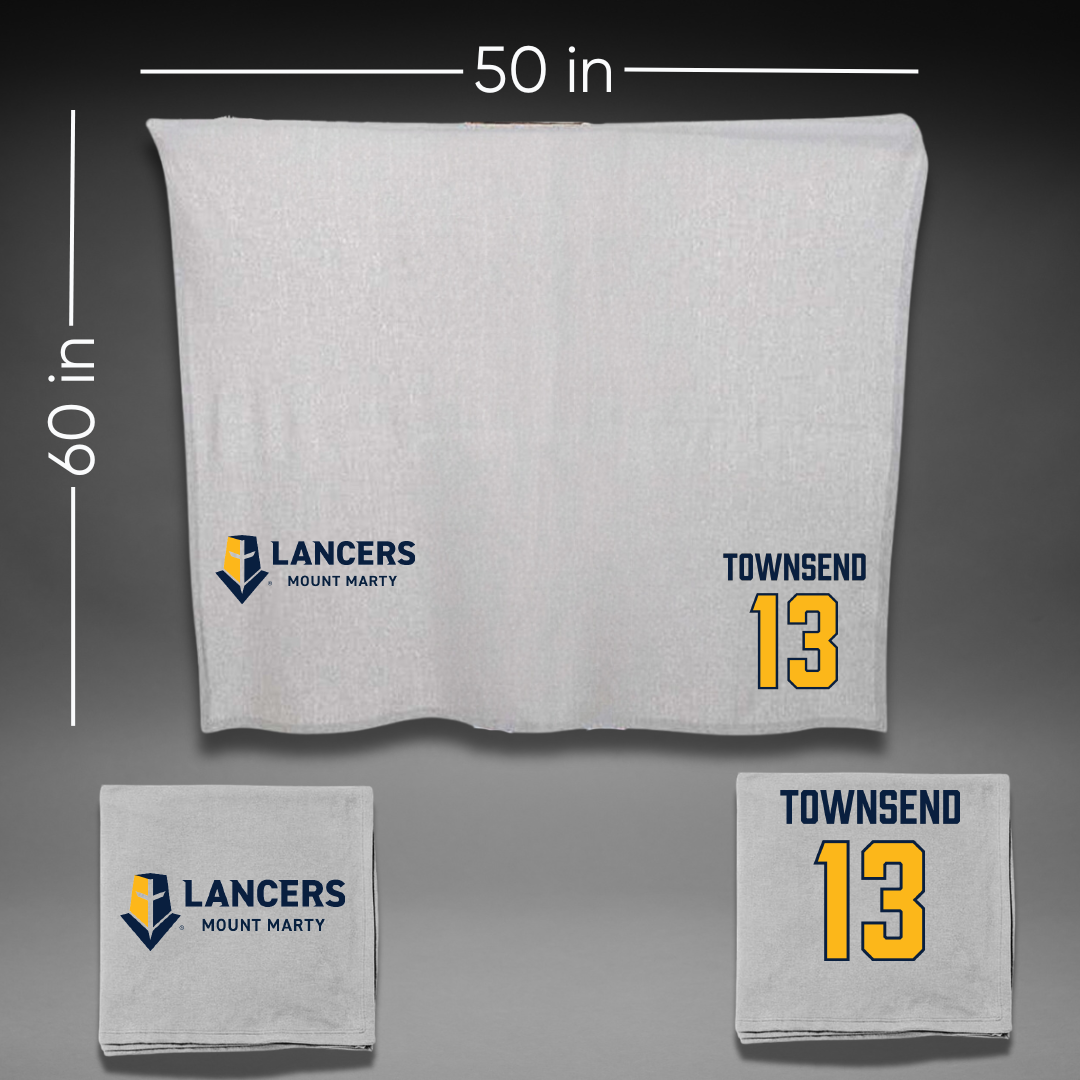 Mount Marty University Softball Gray Blanket - #13 Brooklyn Townsend