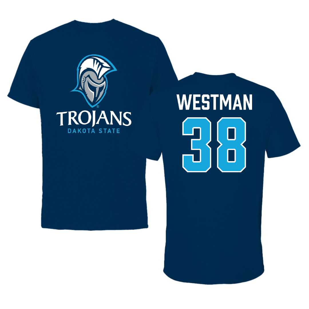 Dakota State University Football Navy Performance Tee - #38 Hayden Westman