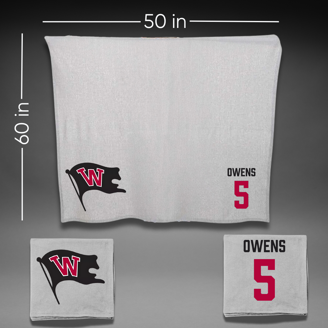 Whitworth University Football Gray Blanket - #5 Nathan Owens