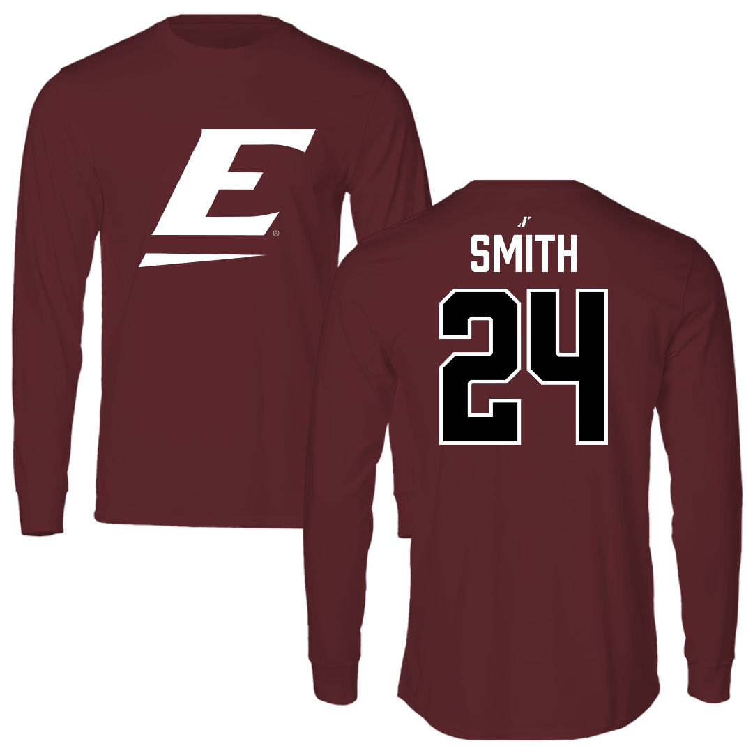 Eastern Kentucky University Football Maroon Performance Long Sleeve - #24 Kaden Smith