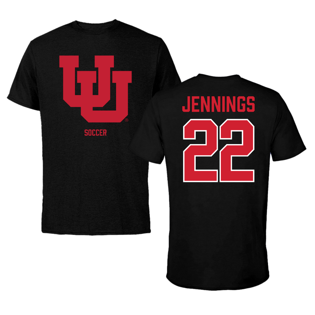 University of Utah Soccer (W) Black Performance Tee - #22 Kyla Jennings