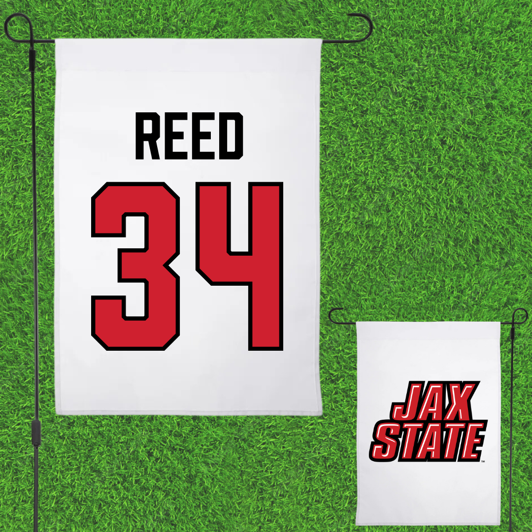 Jacksonville State University Softball White Garden Flag - #34 Amber Reed